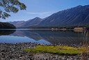 looking across the lake to the campsite