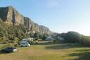 Camping under the cliffs