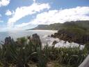 Pancake rocks and blowholes, 700m from Punakaiki Beach Camp