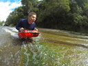 Sam from Bare Kiwi on Rere Rock Slide