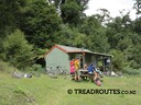 Taking a break at one of many DOC huts on the Moerangi Track