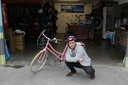 A Pink Bobbin Bike at the Fishbike Shed