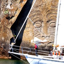 Get up close to the 10 meter high rock art