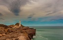 Castlepoint lighthouse and surrounding rocky features