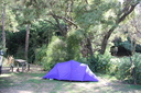 A tent in The Glade. No vehicle access.