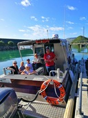 Ferry Passengers on board at Back Beach