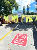 Electric vehicle charging station.