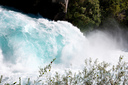 Next to the action at Huka falls; 200,000 litres per second!