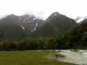 Bush and waterfalls along the Routeburn Track