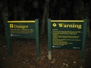 Read the warning signs - Harwoods Hole