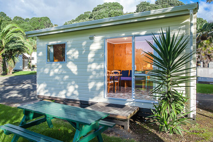 Kitchen Cabins have a separate bedroom and kitchen plus outside BBQ Table.