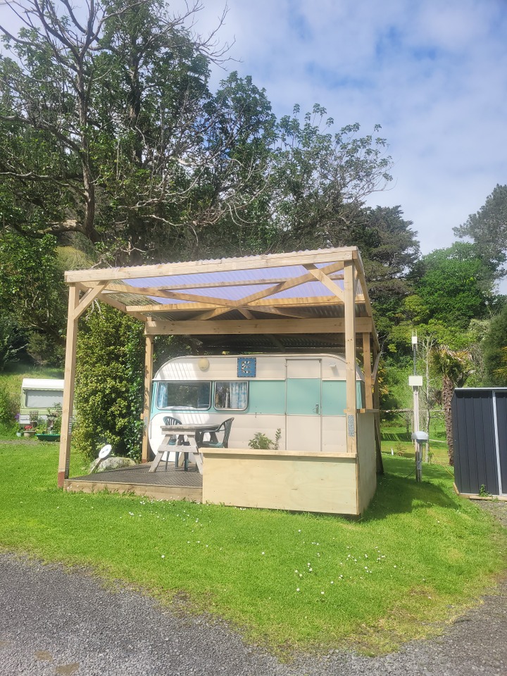 Small retro caravan.